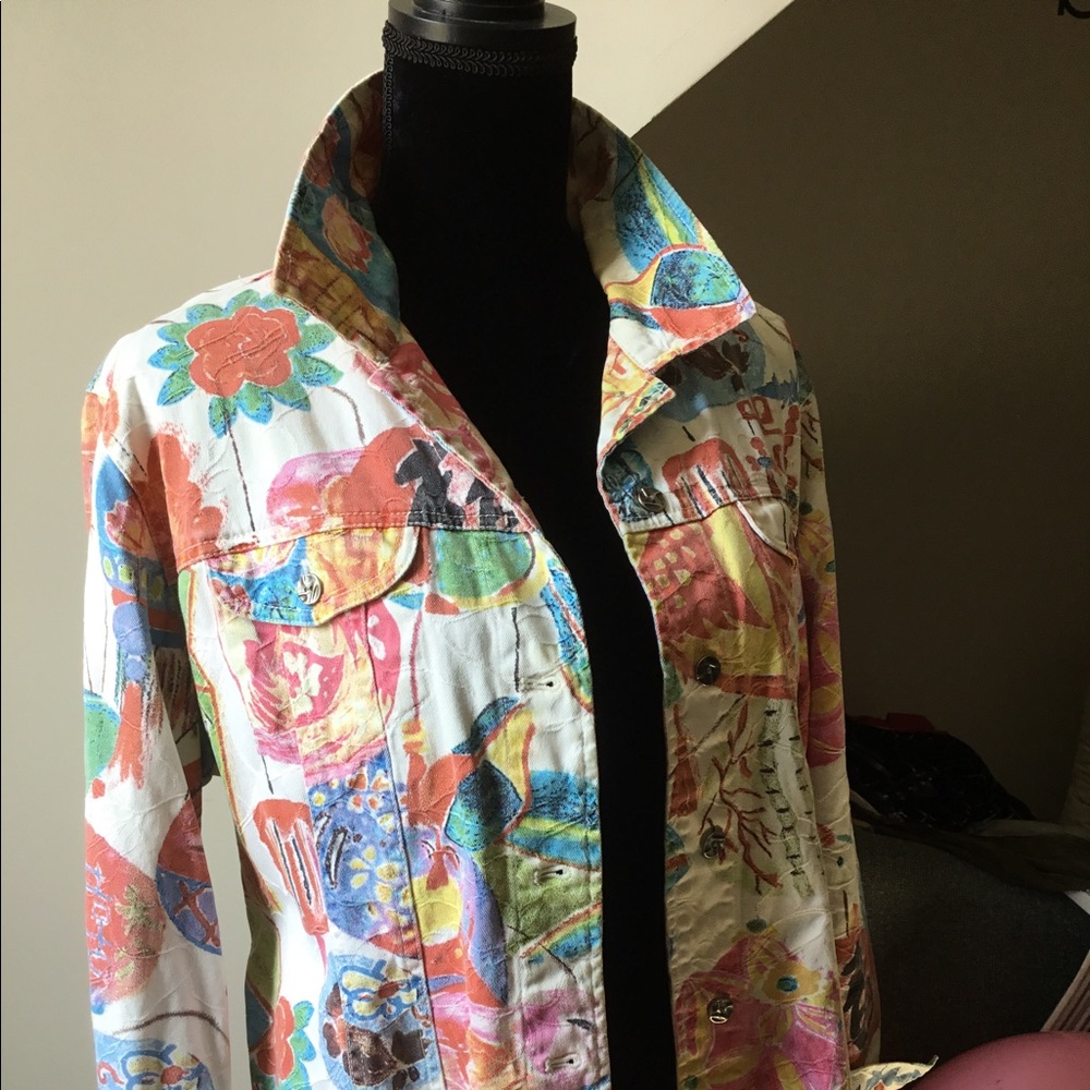 Chico’s Watercolor Cotton Jacket